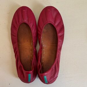 Tieks Red Leather Ballet Flats